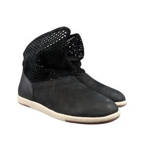 EMU Shoes Womens 8.5 Bootie Sneaker Leather Slouch Pull On Comfort Casual Black